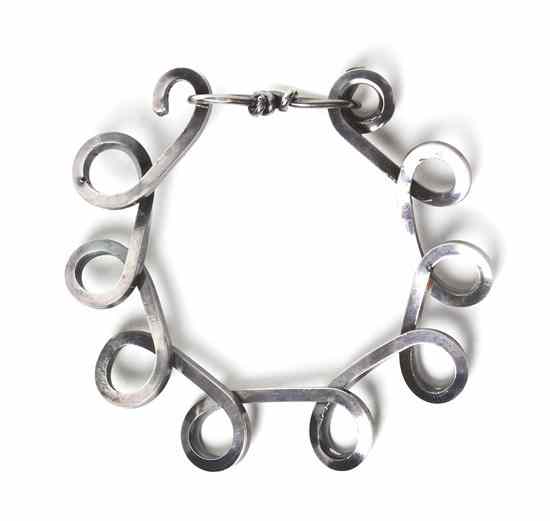 Appraisal: A Sterling Silver Bracelet Alexander Calder Circa 's handmade in