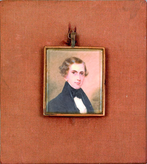 Appraisal: Thomas Sully American - miniature watercolor on ivory portrait of