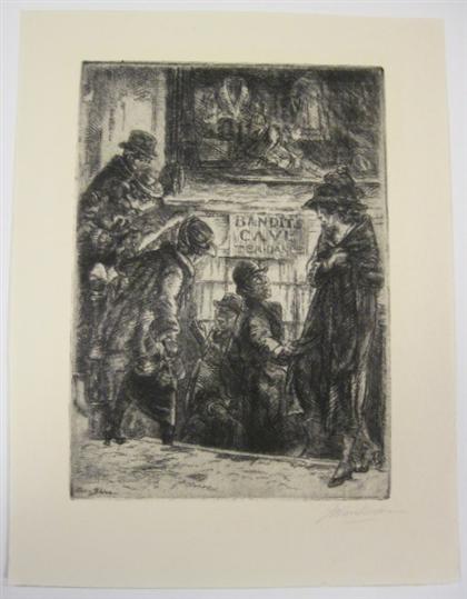 Appraisal: piece Etching Sloan John Bandit's Cave th State Signed in