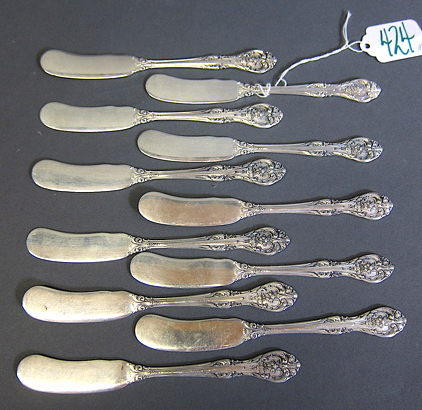 Appraisal: SET OF ELEVEN GORHAM STERLING SILVER FLAT BUTTER SPREADERS in