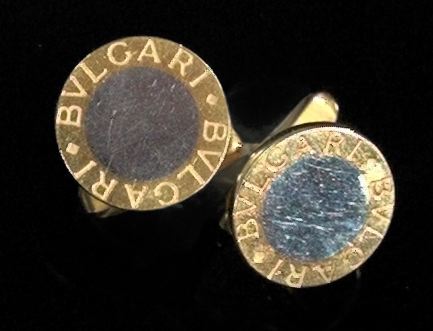 Appraisal: Pair of Eighteen-Karat Two-Color Gold Bulgari Gentleman's Cufflinks each of