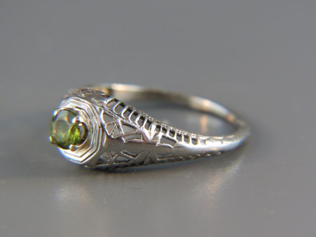 Appraisal: Peridot Ring round gem weighing carat in k white gold