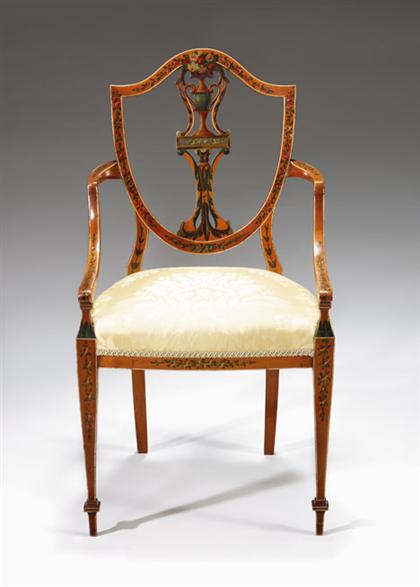 Appraisal: Sheraton Revival painted armchair early th century in the manner