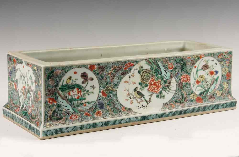 Appraisal: CHINESE PORCELAIN PLANTER - Famille Rose Oblong Planter with flared