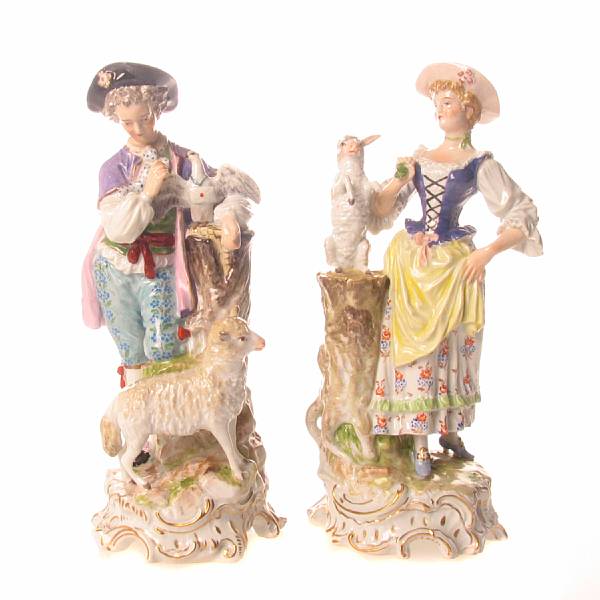 Appraisal: A pair of Dresden porcelain figures height in