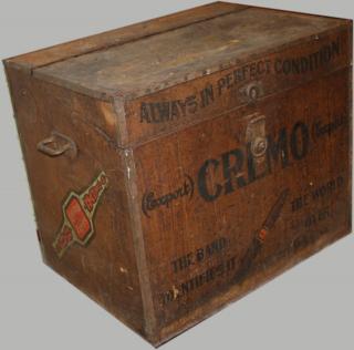 Appraisal: Cremo Export Cigar Humidor Trunk Oxidation Discoloration By By Inches