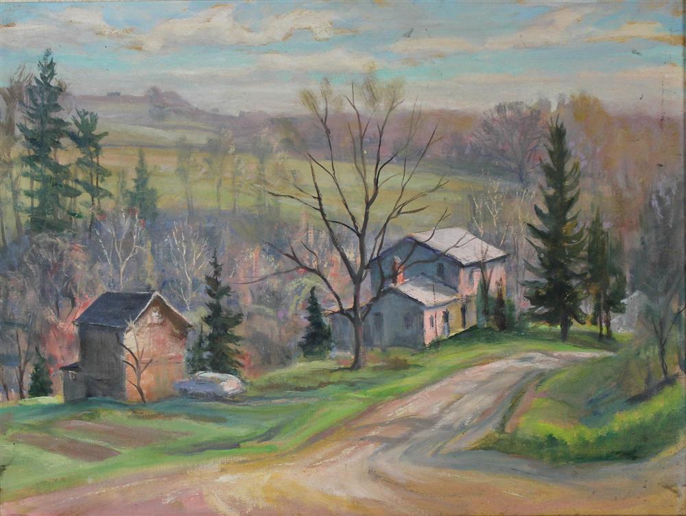 Appraisal: AMERICAN SCHOOL TH TH CENTURY NEW ENGLAND FARM SCENE Oil