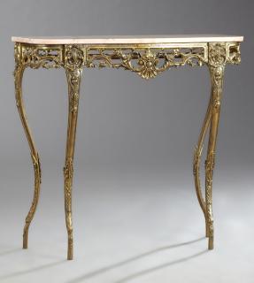 Appraisal: French Louis XV Style Gilt Bronze Granite Top Cons French