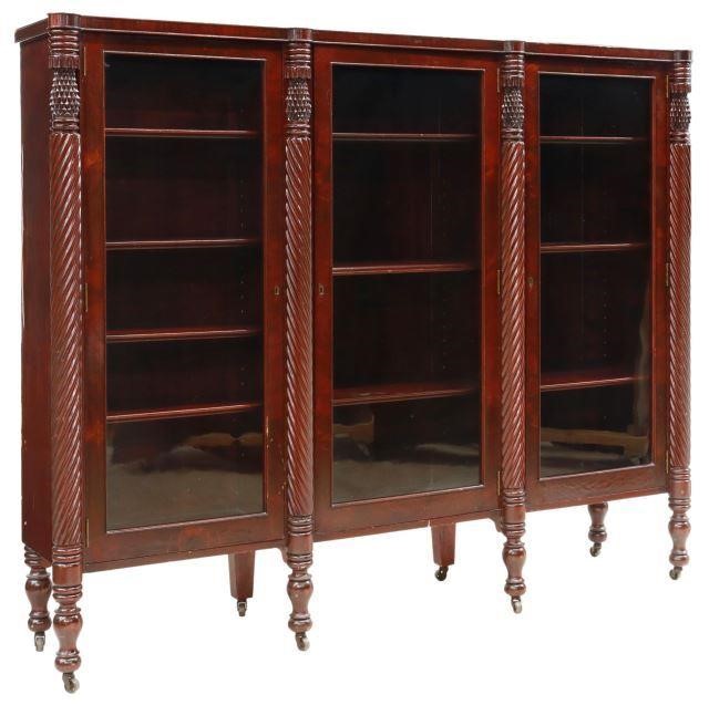 Appraisal: American Classical Revival mahogany bookcase early th c three glazed