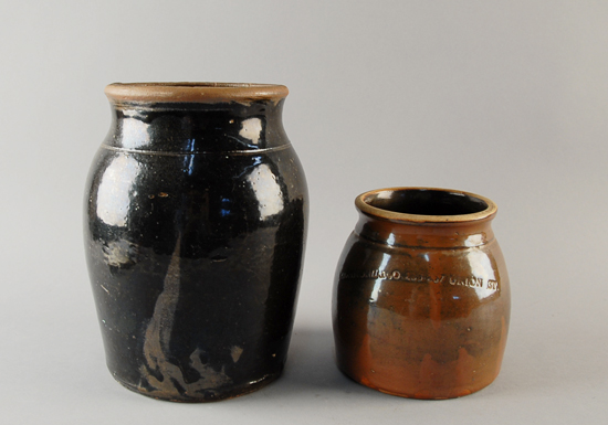 Appraisal: Two Early Glazed Crocks one an early Pennsylvania Richmond Co