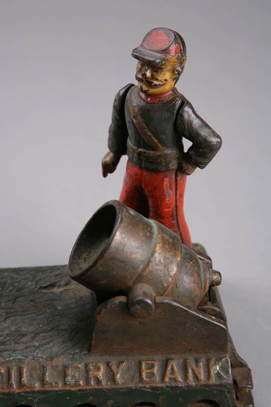 Appraisal: ARTILLERY MECHANICAL BANK American early th century cast iron N