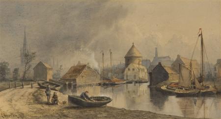 Appraisal: CHARLES HARMONY HARRISON - ON THE RIVER YARE GREAT YARMOUTH