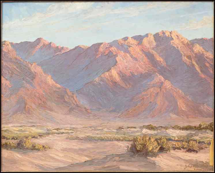 Appraisal: JOHN HILTON - DESERT LANDSCAPE Oil on masonite signed and