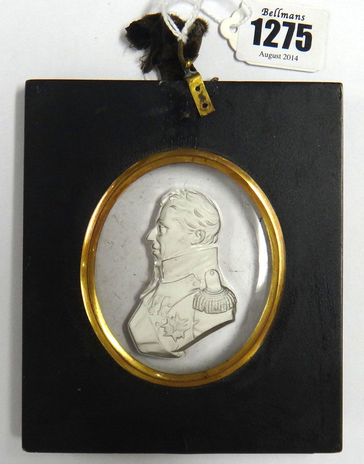 Appraisal: A French moulded white sulphide cameo detailed at the back