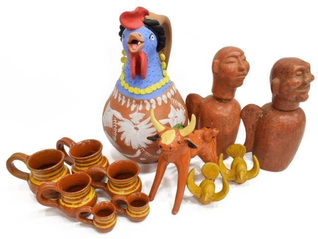 Appraisal: lot of Redware and pottery mostly Mexico with yellow glaze