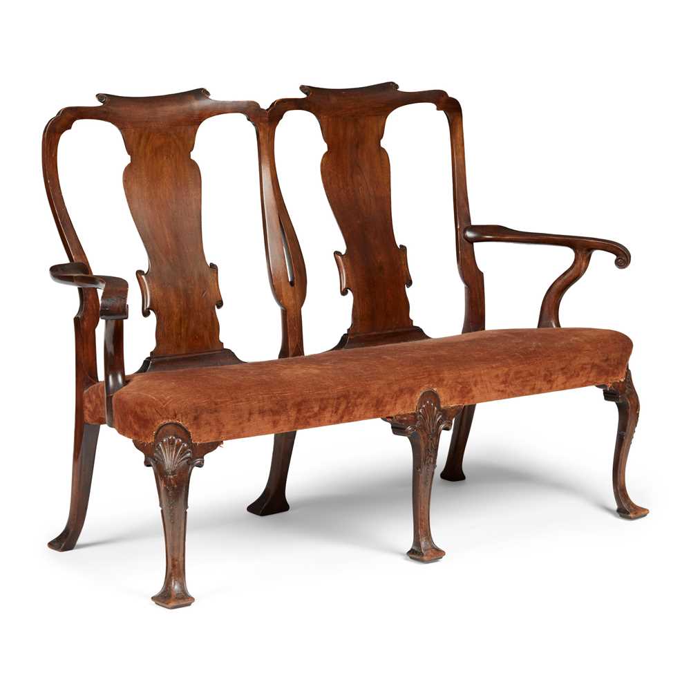 Appraisal: GEORGIAN STYLE MAHOGANY DOUBLE CHAIR BACK SETTEE TH CENTURY the