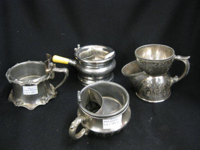 Appraisal: Victorian Silverplate Shaving Mugs