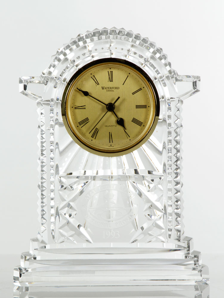 Appraisal: - Waterford Crystal Clock Waterford crystal clock signed Waterford AT