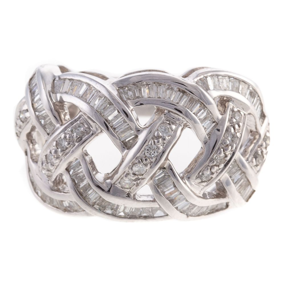 Appraisal: A Woven Design Diamond Ring in K K white gold