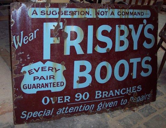 Appraisal: An enamel sign for Frisby's Boots cm x cm x