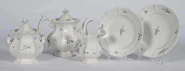 Appraisal: Sprigware Tablewares English ca s a group of eleven sprigware