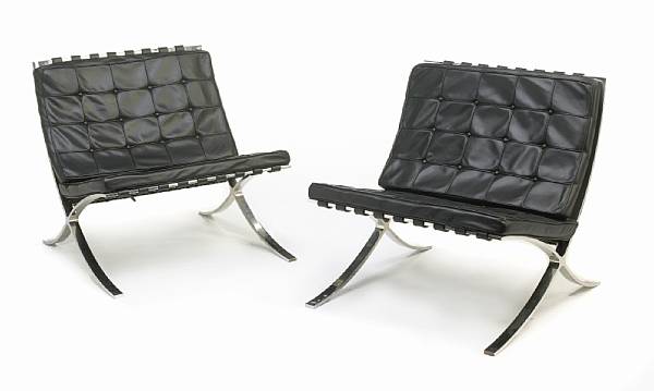 Appraisal: Ludwig Mies van der Rohe German - pair of Barcelona