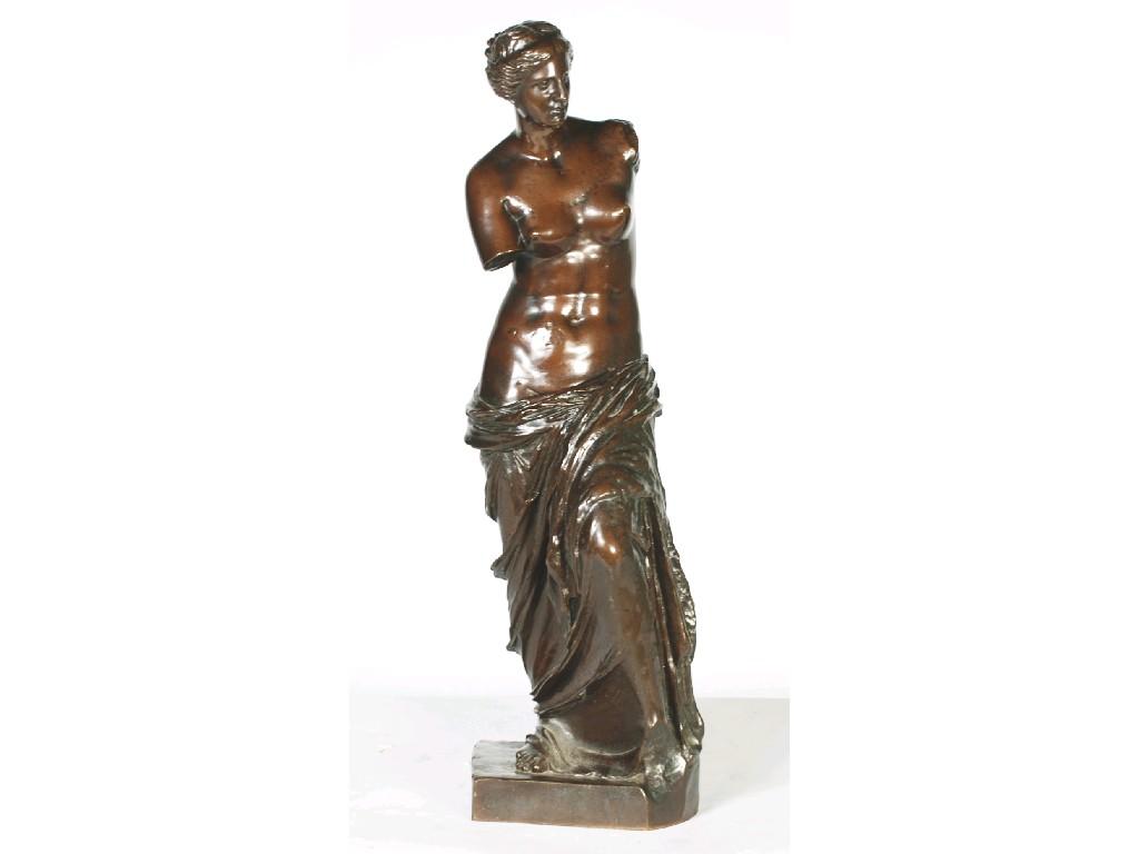 Appraisal: AFTER THE ANTIQUE F BARBEDIENNE LATE NINETEENTH CENTURY BRONZE FIGURE