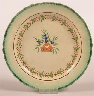 Appraisal: Leeds Green Feather Edge Soft Paste Plate Leeds Green Feather