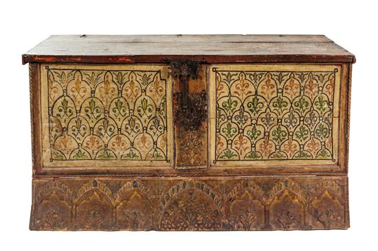 Appraisal: Sale Lot A Syrian Carved and Painted Blanket Chest th