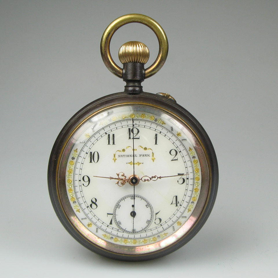 Appraisal: Swiss Openface Pocket Watch With Chronograph circa mm lever escapement