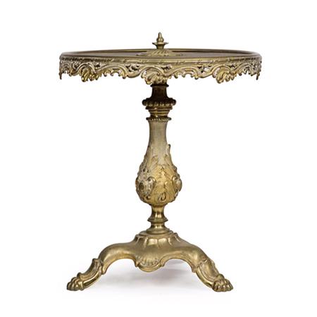 Appraisal: Neoclassical Style Brass and Onyx Pedestal Table Estimate -