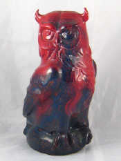 Appraisal: A Doulton ceramic owl with mottled red flambe glaze the