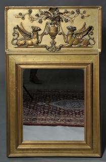 Appraisal: th C Continental wall mirror with removable carved crest depicting