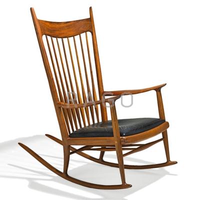 Appraisal: SAM MALOOF - Rocking chair Alta Loma CA s Sculpted