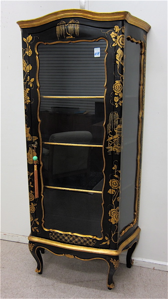 Appraisal: LOUIS XV STYLE JAPANNED VITRINE made in Spain th century