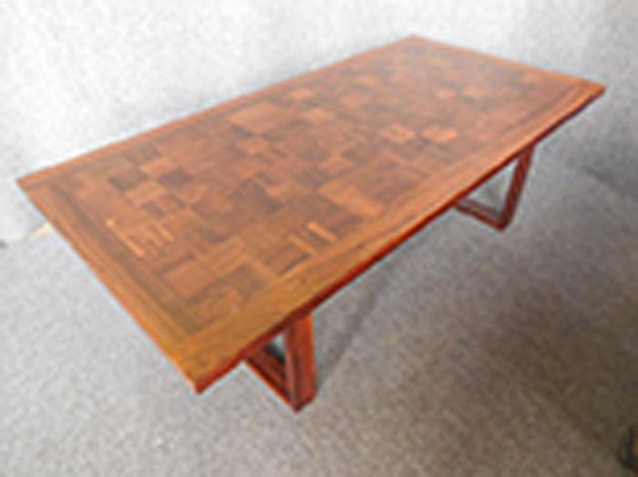 Appraisal: POUL CADOVIUS DANISH BORN PARQUETRY TOP ROSEWOOD COFFEE TABLE x