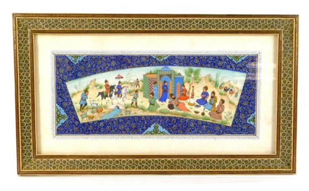 Appraisal: th th C Persian miniature on ivory or ivory type