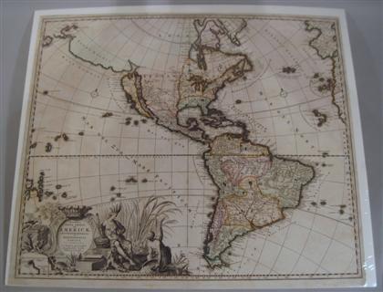 Appraisal: piece Partly Hand-Colored Engraved Map Allard Carel Recentissima Novi Orbis