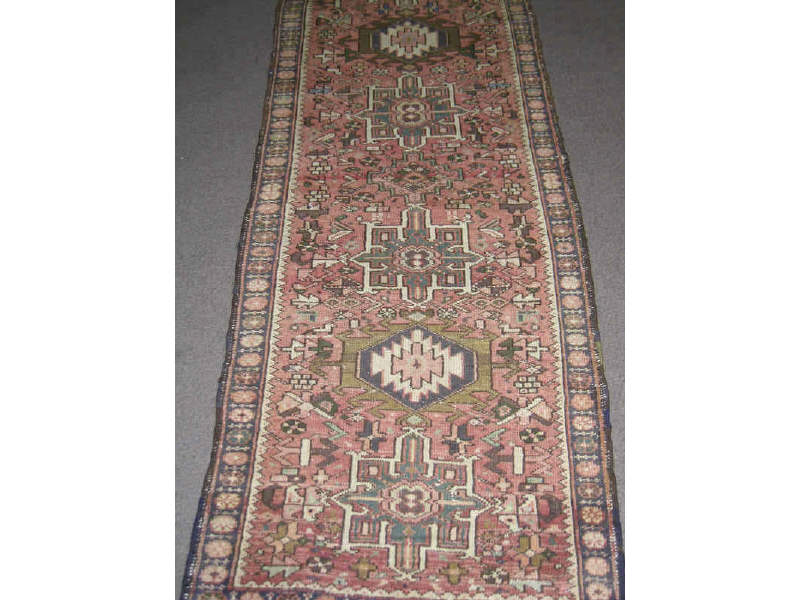 Appraisal: MID TH CENTURY KARAJA RUNNER The soft salmon field of