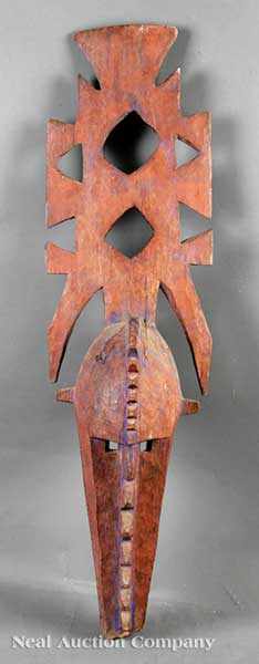 Appraisal: An African Carved Wood Nweka Mask Bobo Burkina Faso elongated