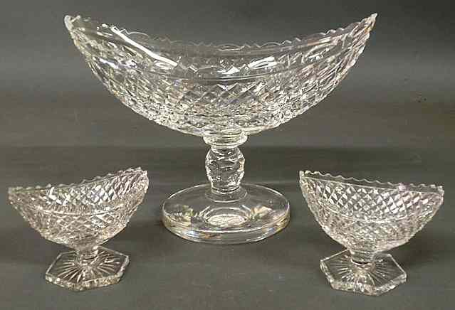 Appraisal: Signed Waterford cut crystal centerpiece vase h x w and