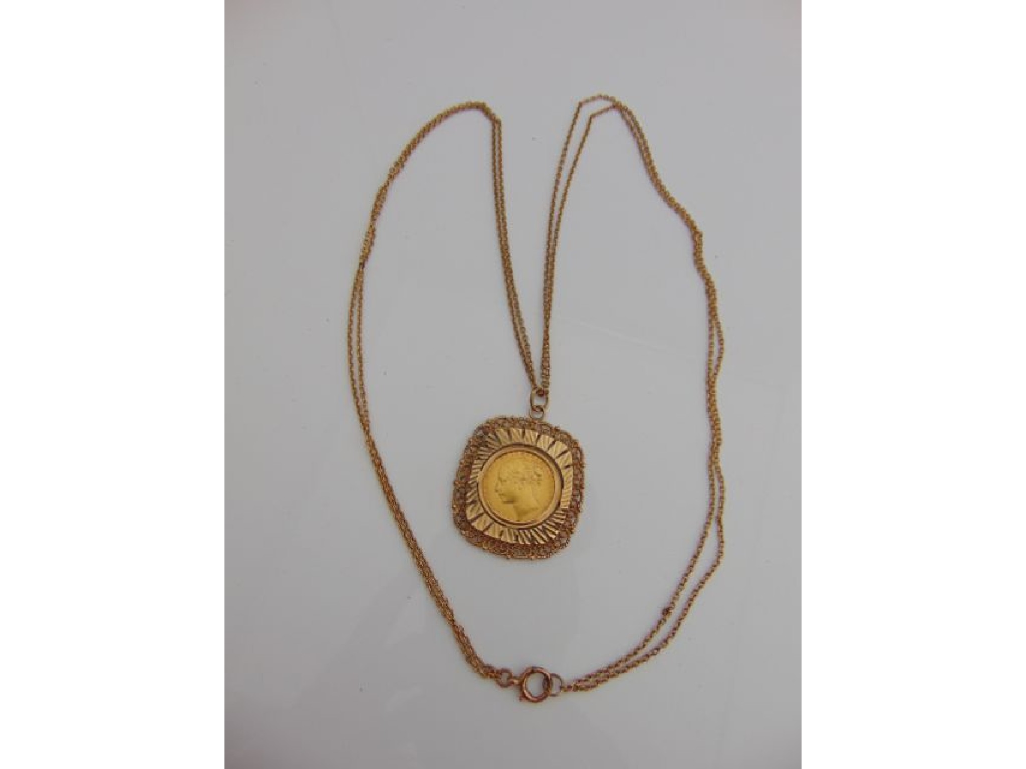 Appraisal: A full sovereign coin pendant mounted in a ct gold