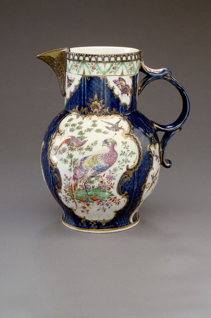 Appraisal: WORCESTER PORCELAIN BLUE-SCALE CABBAGE LEAF JUG CIRCA Identical to the