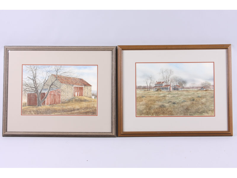 Appraisal: Harry Richardson MD th c Two Farm Scenes the first