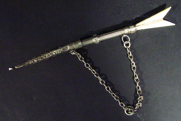 Appraisal: Victorian novelty silver metal and ivory propelling pencil modelled as