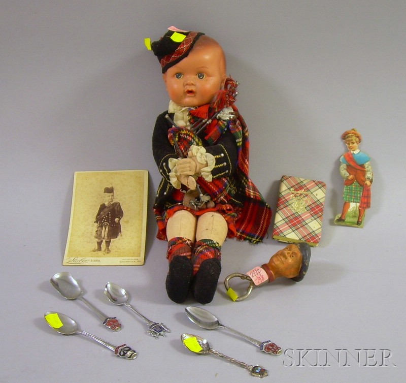 Appraisal: Ten Assorted Scottish Collectible Items a composition and cloth clan