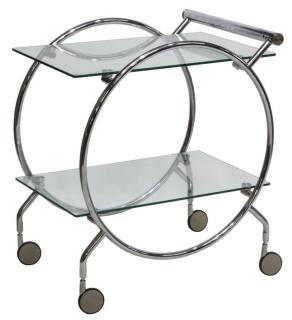 Appraisal: BRITISH MID-CENTURY MODERN CHROME SERVICE CART British mid-century modern service