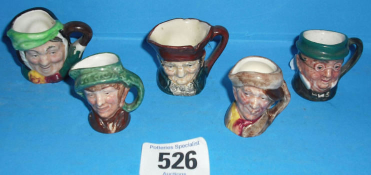 Appraisal: Royal Doulton tiny Character jugs Sairy Gamp D Mr Pickwick