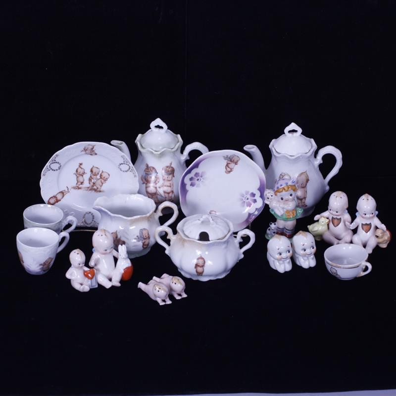 Appraisal: Eighteen Rose O'Neill Kewpie Doll Porcelain China Pieces pairs of