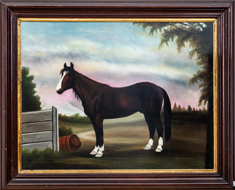 Appraisal: AMERICAN SCHOOL PORTRAIT OF A HORSE Oil on canvas unsigned